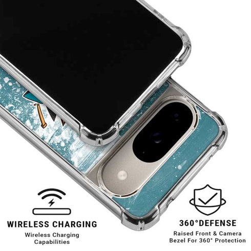 NHL San Jose Sharks Frozen Google Pixel 10 Clear Case